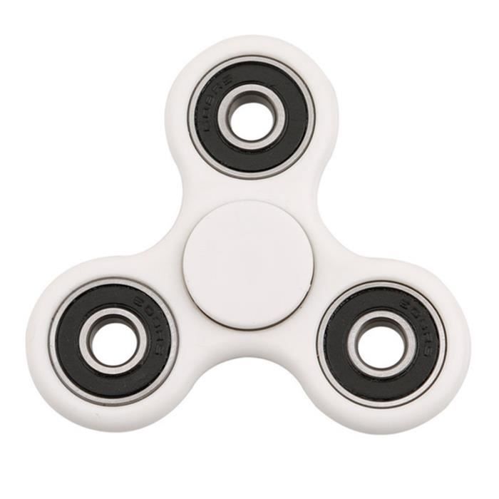 Fidget Spinner / Tri-Spinner Fidget Toy / Hand Spinner / Roulements Ultra Rapides / Fidget Spinner Enfant Ou Adulte (Blanc)