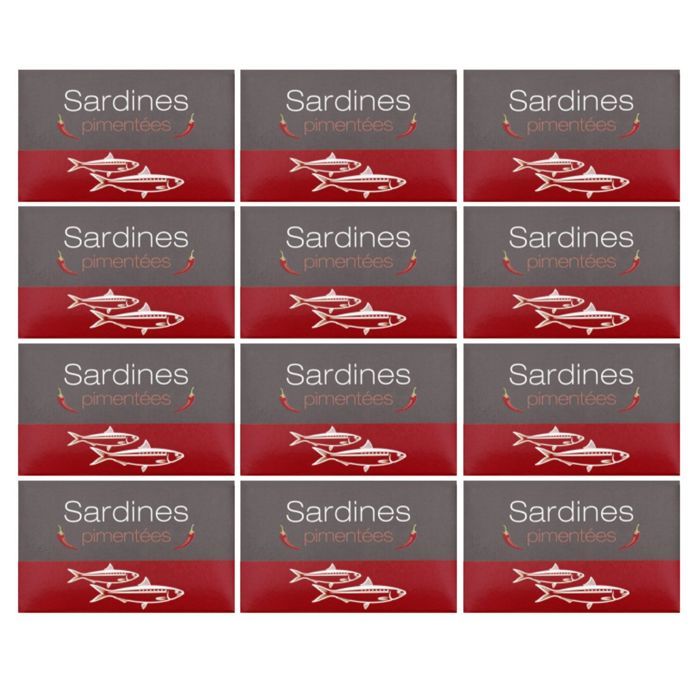 Lot 12x Sardines pimentées - Maroc - conserve 125g