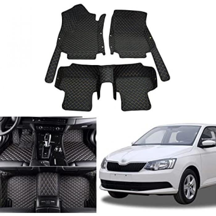 tapis de sol de voiture pour skoda fabia 2015 2016 2017 2018 tout temps tapis auto en cuir xpe couverture entière 3d antidérapant av