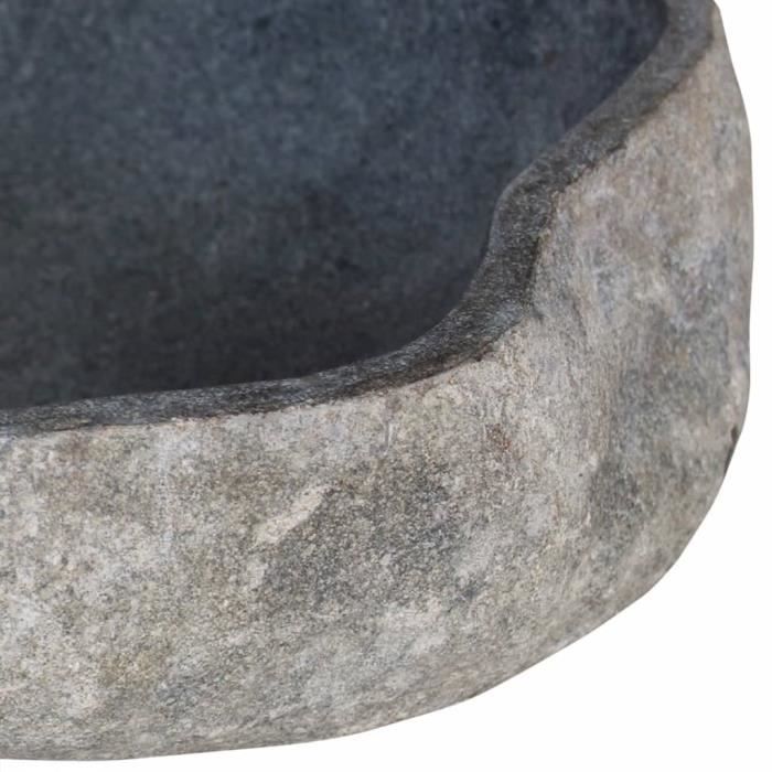 Haute qualité Lavabo Vasque à poser - Lavabo à poser Évier et lavabo salle de bain en pierre de rivière Ovale - 30-37 cm *865143