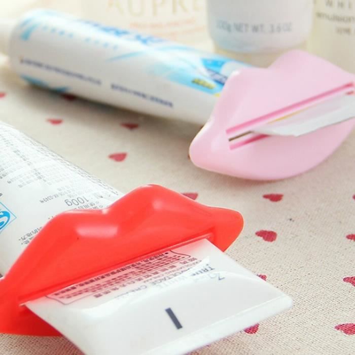 2020 couleur aléatoire lèvre forme dentifrice Tube visage lavage mousse de nettoyage crème rouleau presse-agrumes distributeur ABS