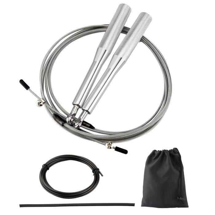 IRON GYM Corde à Sauter Ajustable Wire Speed Crossfit (Argent)
