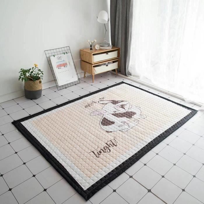 Tapis de Sol Coton Animaux Antidérapant Bébé Jeu Activité Déco Maison 195X145cm TYPE C L56802