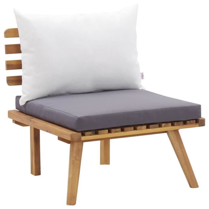 Chaise de jardin Fauteuil de Jardin avec coussins Bois d'acacia massif Super *228025