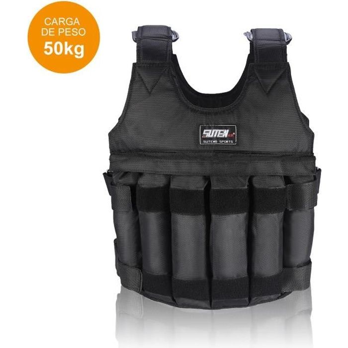 Gilet lesté poids en métal de 50 kg - noir