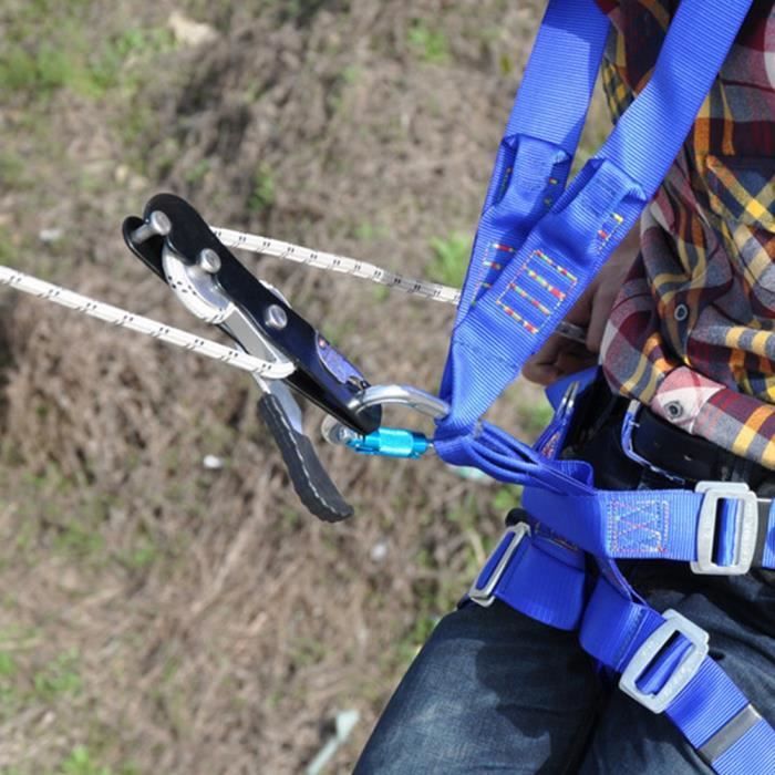 ZJCHAO mousqueton d'escalade Escalade Descendeur Arrêt auto-freinant Corde Pince Grab Rescue Climb Accessoires