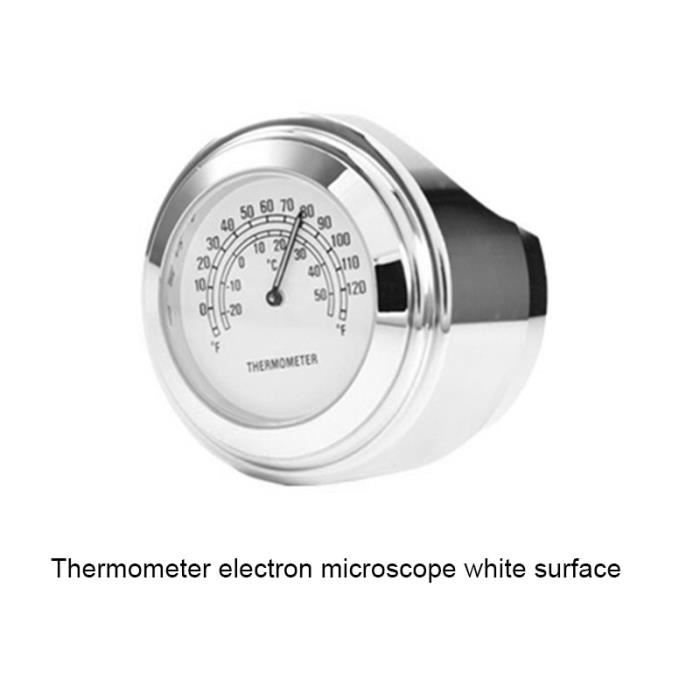 Compteur,Montre thermomètre pour motos, horloge chromée étanche, montage sur guidon, accessoires de - Type Thermometer white