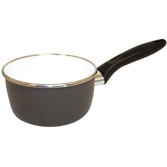 Casserole Quartz D : 12 cm - acier émaillé - noir