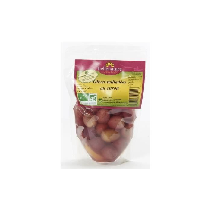 Olives tailladées au citron doypack 130gr