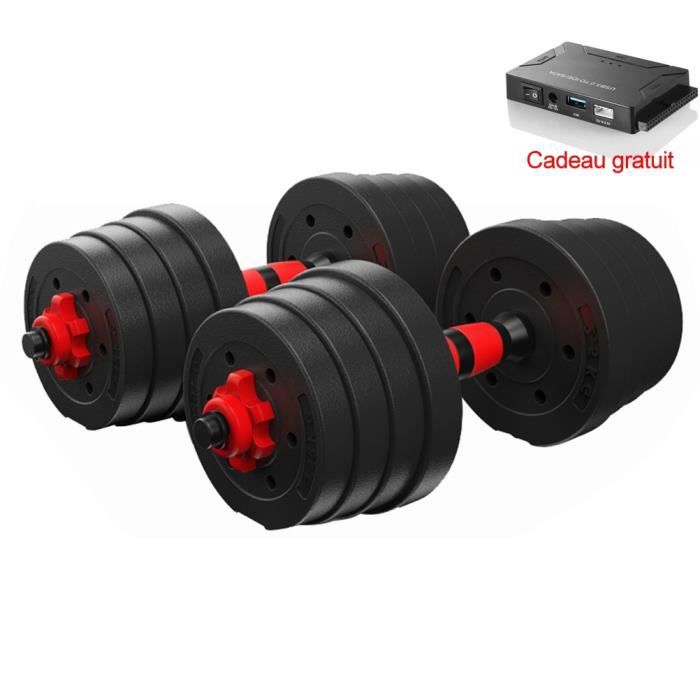 BESPORTBLE 30KG Haltère réglable avec plaque Kit Haltères Musculation Poids maison gym