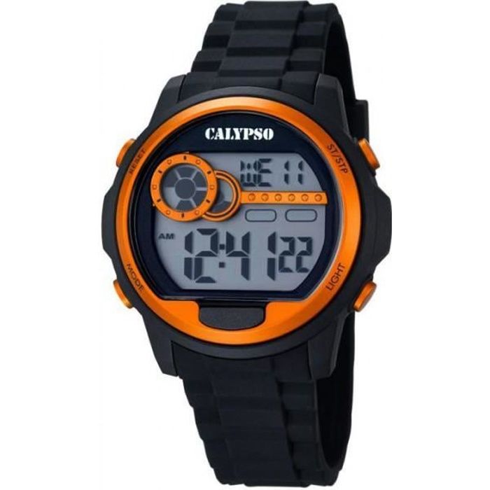 Montre Calypso homme noir et acier noir K5667/4 sport 10
