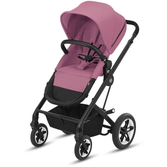 CBX BY CYBEX Poussette duo Talos S - Dès la naissance - Jusqu'à 22kg - Dossier inclinable - Roues increvables - Black Magnolia Pink