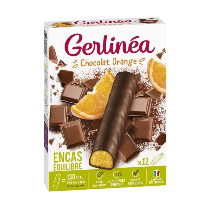 Gerlinéa Pause Gourmande Barre Chocolat Orange 12 unités