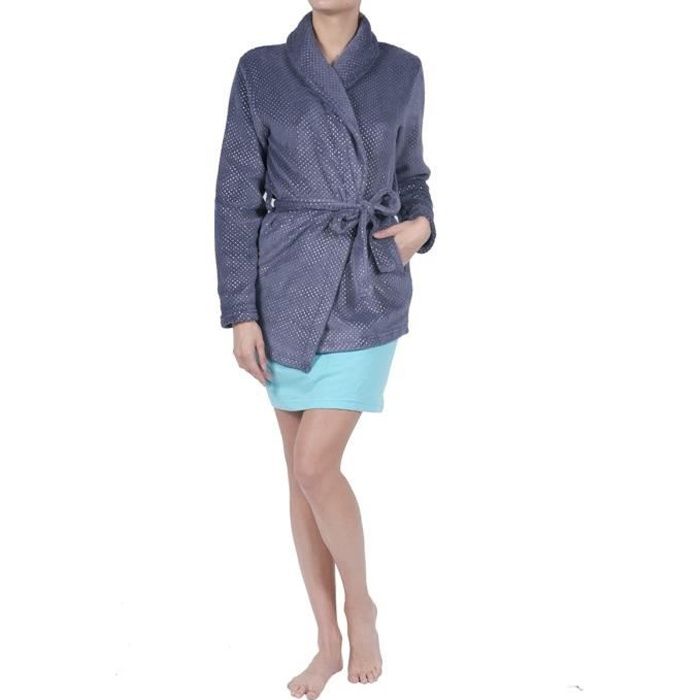 Peignoir éponge court femme