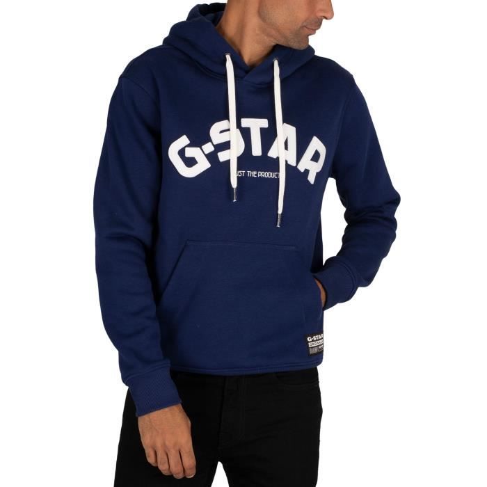 G-Star Sweatshirt à capuche Varsity Felt, Bleu, Homme