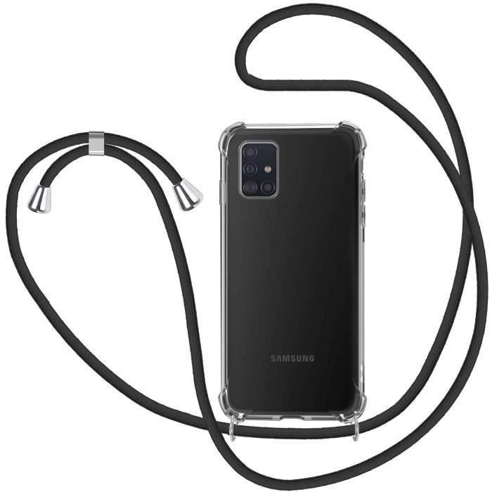 Collier pour Samsung Galaxy A51 4G Coque, Étui pour Téléphone avec Cordon Transparente