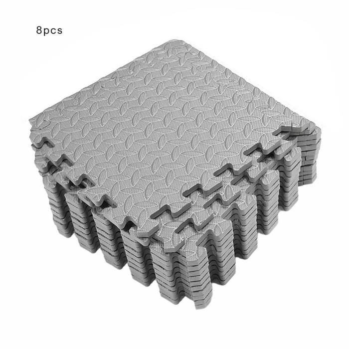 Tapis de protection de sol – 8 dalles en mousse - Matelas puzzle pour matériel fitness, gym, musculation – Salle de sport, garage