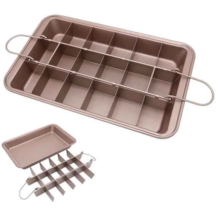 Moule à Gâteau à 18 Cavités Moule à Pain de Forme Carrée Antiadhésive en Acier au Carbone Outils de Cuisson Professionnels Brownie