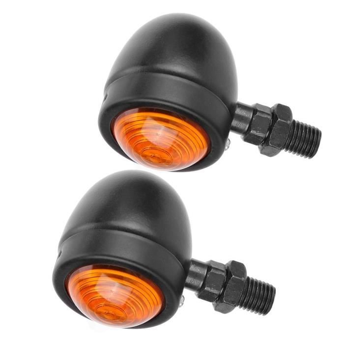 Sonew voyant de signalisation de moto Paire de clignotants clignotants noir jaune lampe de direction convient pour Honda (petite