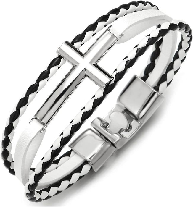 Bracelet Tennis Argent 925 Diamants Noirs - 3 Rangées, 0.75 Ct - Taille 7.5 Pouces, Largeur 8 Mm