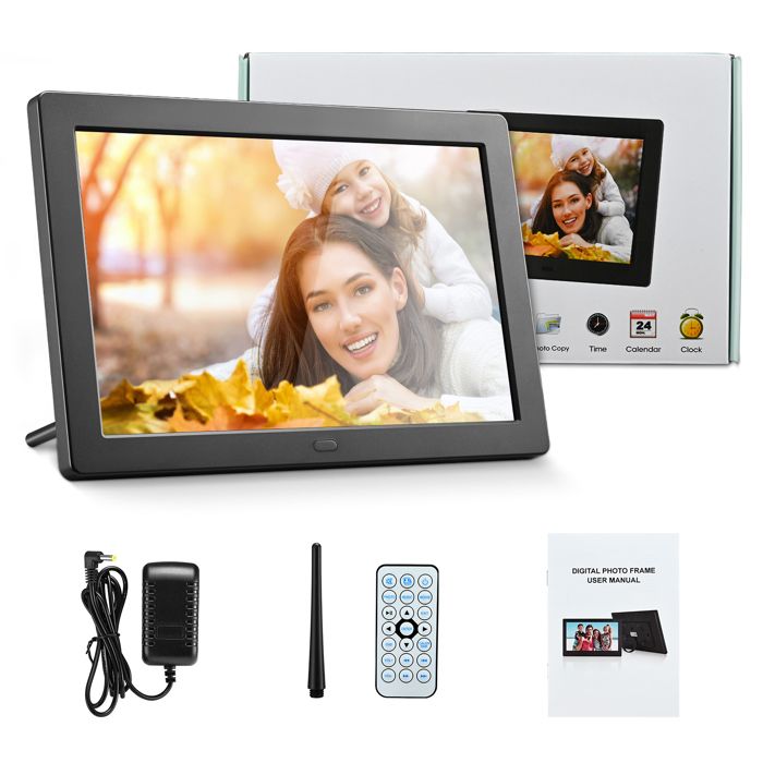 TTLIFE Cadre Photo numérique 8 Pouces IPS Cadre Photo électronique Photo/Musique/Vidéo Player/Calendrier/Alarme USB ou Carte SD