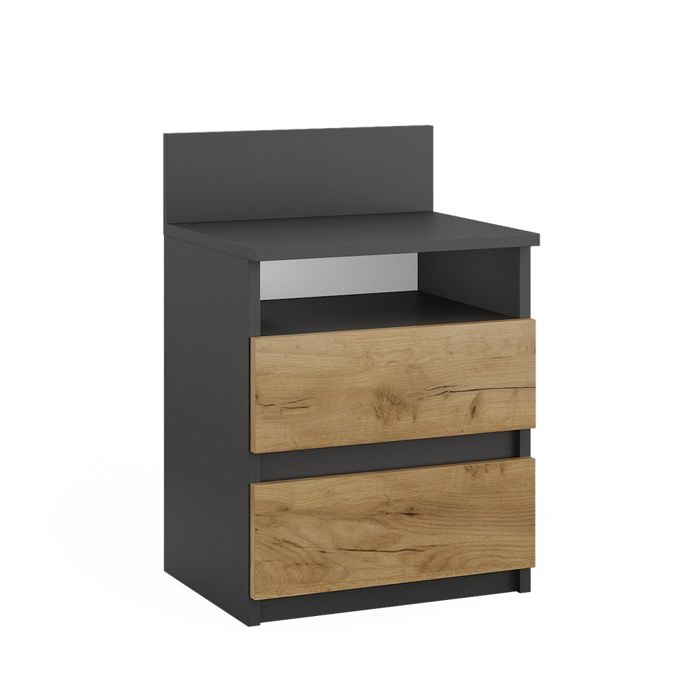 Table de chevet Monty 39.6x59.1cm Anthracite/Chêne de force doré Vicco 40434 Table de chevet Monty 39.6x59.1cm Anthracite/Chêne de force doré Vicco 40434