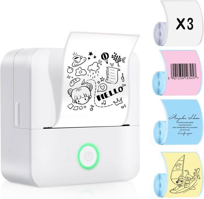 Imprimante Thermique BluetoothMini Imprimante Rouleaux Personnalisés De 6 Étiquettes AutocollantesAdaptés Pour LÉcole Et Le