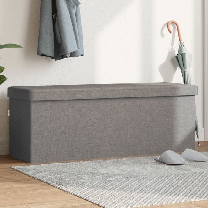 BEAU Banquette/ Banc de rangement - coffre de rangement pliable - Gris ...
