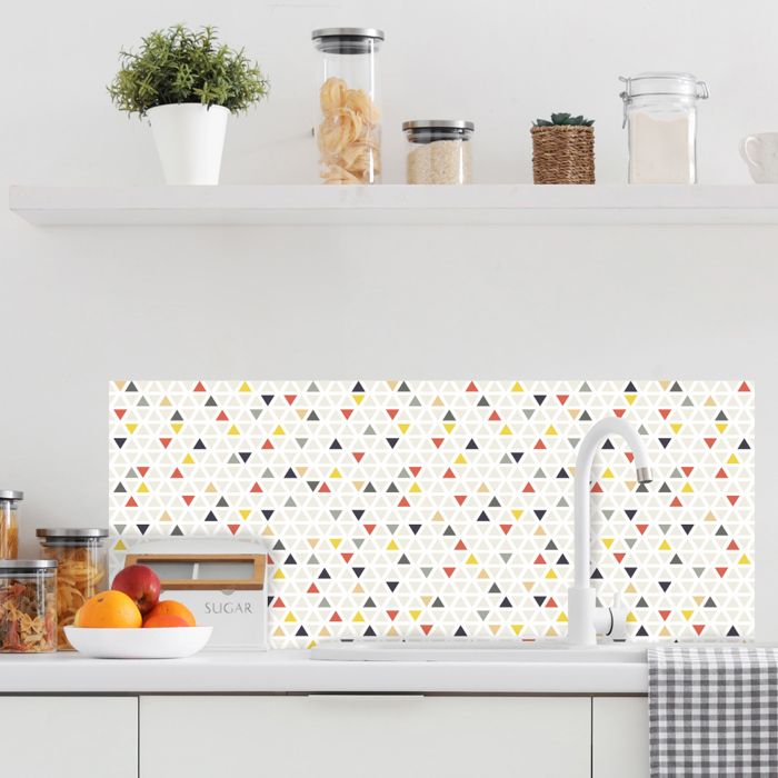 Crédence TRIANGLES adhésive autocollant sticker - Fond de hotte - 100 x 20 cm
