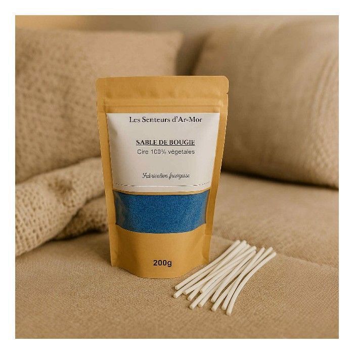 Ronoza® Sable De Bougie Nacré 500g Avec Mèches - Kit Créatif Pour Fabriquer Vos Bougies DIY, Parfait Pour Toutes Tailles