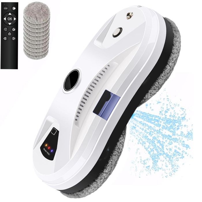 Robot Nettoyeur Vitres 5600 Pa navigation intelligente livré avec télécommande et 10 chiffons de nettoyage. - Uverbon