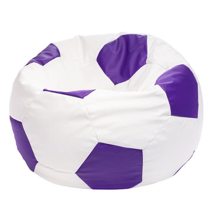 Football Pouf M en Simili Cuir Pouf Fauteuil Gaming Enfant 65x45cm Pourpre - Ecopuf