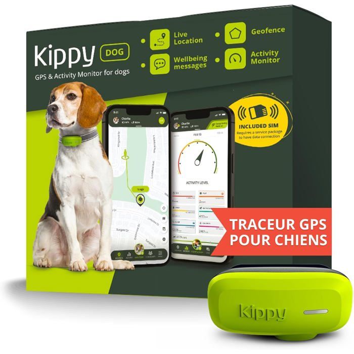 Meilleurs prix pour Traceur GPS Kippy Dog - Étanche Suivi dActivité et Notifications - Couleur Verte