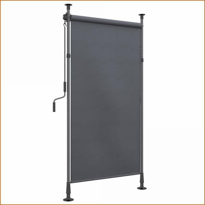 Parasols et Ombrages - Outsunny - Markise Verticale Balkon Ajustable Sans Perçage Avec Manivelle - Gris Foncé