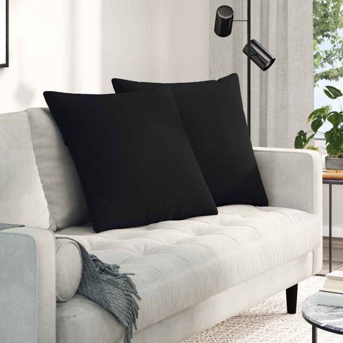 Coussins de canapé - VIDAXL - 60 x 60 cm (lot de 2) - Noir - Housses amovibles - Garnissage polyester