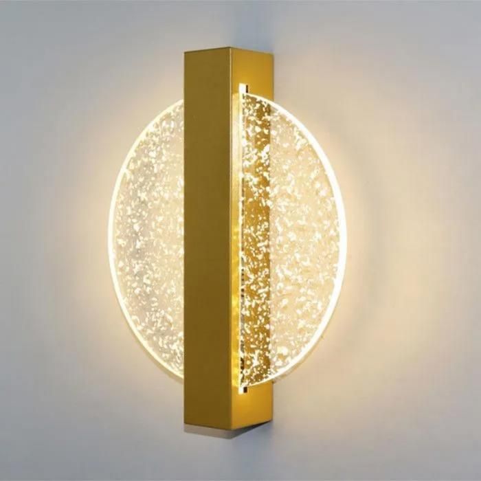 Applique Murale LED 12W - 3 Températures de Couleur - Acrylique Doré - Pour Chambre Salon Chevet LUSTRE