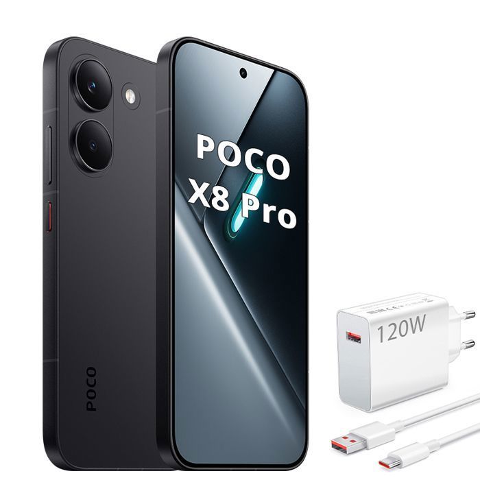 POCO X8 Pro 12+512 Noir Processeur Dimensity 8500-Ultra + Original Hypercharge Xiaomi 120 W