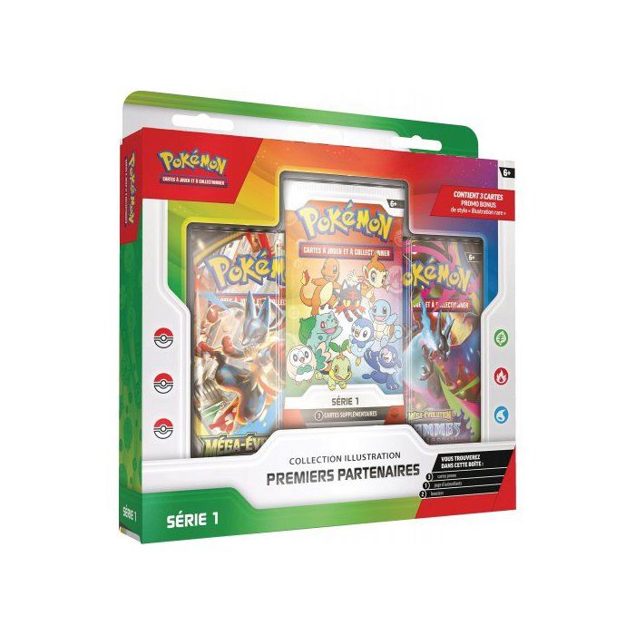 Coffret Pokémon 3 Boosters - Collection Illustration Premiers Partenaires - Série 1 - Carte A Collectionner Française