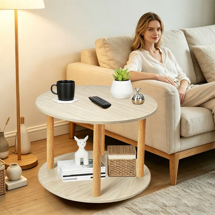 MIPAN Table basse finition haut de gamme meuble mobile multifonction style tendance pour la maison érable blanc