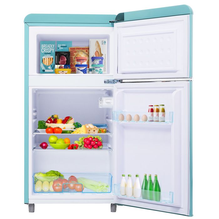Réfrigérateur combiné VIVRYN rétro 72 L congélateur 21 L LED classe E cyan 46 x 45 x 91 cm - Vivryn