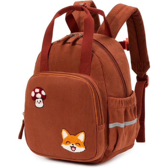 Sac À Dos Enfant Maternelle Fille Garçon Avec Bretelles De Poitrine&SiffletCartable Maternelle Velours Côtelé RéfléchissantSac