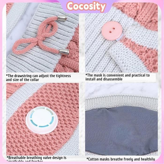 Cocosity ensemble écharpe et bonnet tricoté chaud Ensemble bonnet tricoté 3 en 1 pour lhiver avec doublure en polaire sport