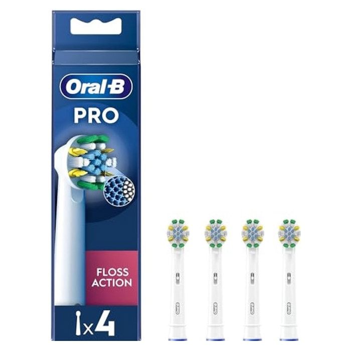 Têtes de brosse à dents électrique - ORAL-B - Pro Floss Action - Lot de 4 - Poils en X CrossAction - Indicateur dusure