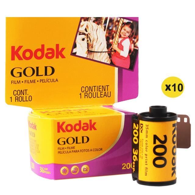 10 rouleaux de film KODAK Glod 200 couleur 35mm - AIHONTAI