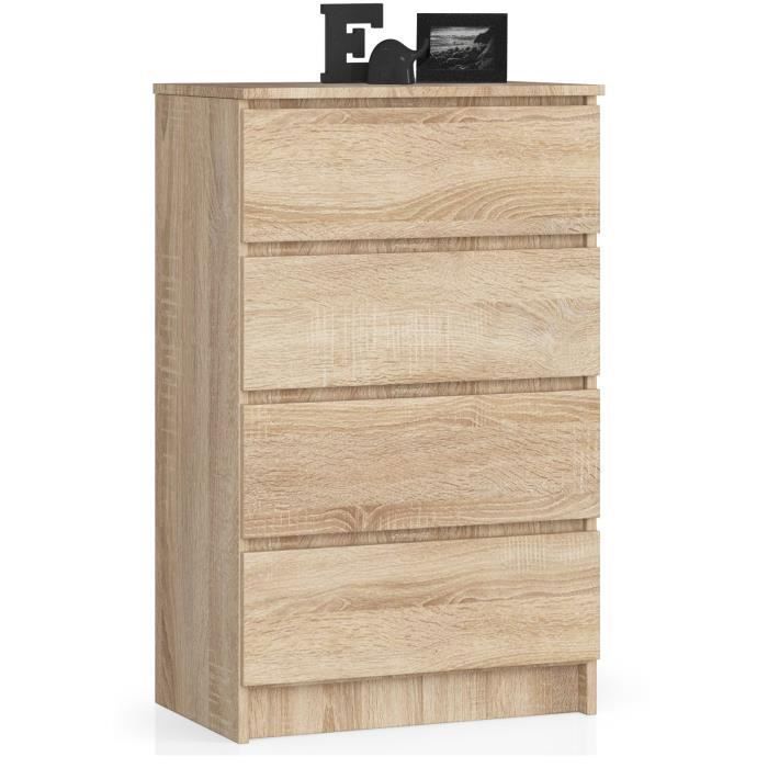 Commode AKORD K60 Chêne Sonoma 60 cm 4 tiroirs façade Chêne Sonoma 60x40x99 cm Commode AKORD K60 Chêne Sonoma 60 cm 4 tiroirs façade Chêne Sonoma 60x40x99 cm