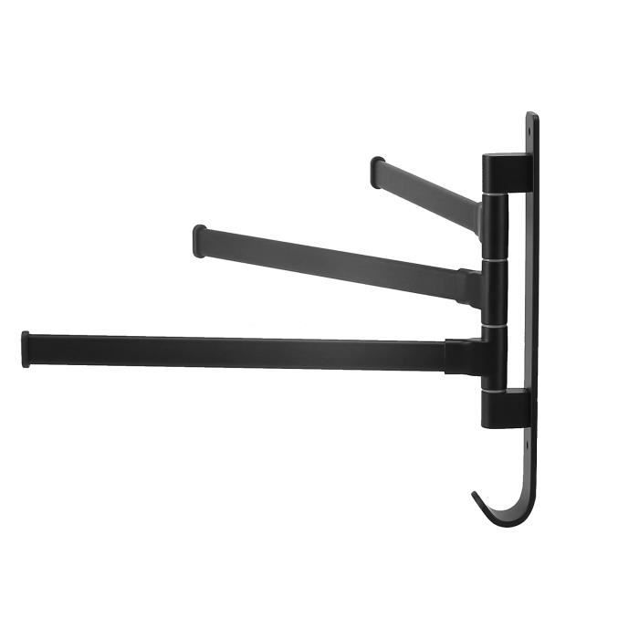 Porte-serviettes Mural Pivotant Ocean Gedotec 400 Mm - Chrome Et Noir