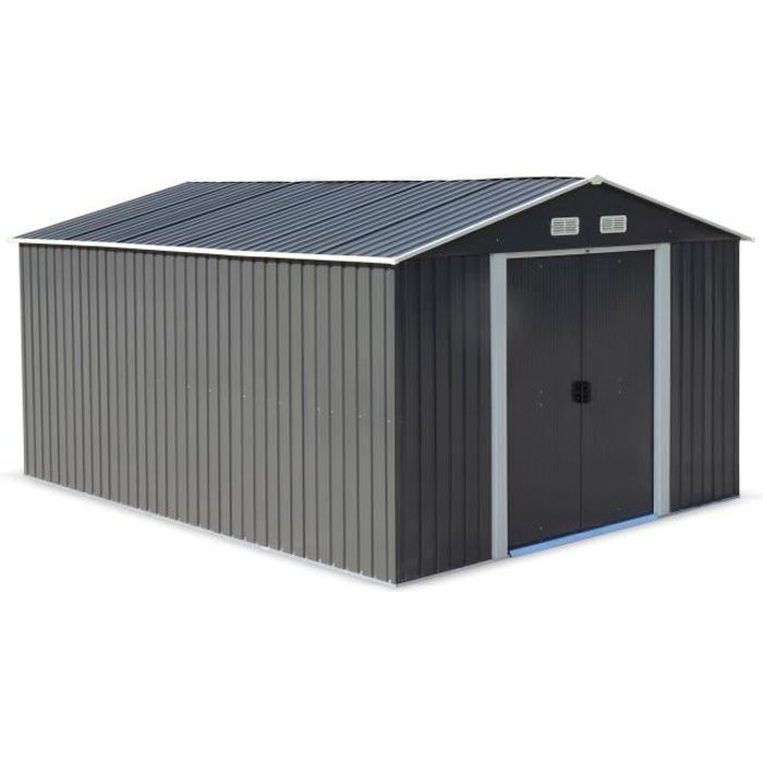 Abri De Jardin En Metal Melantois 12 M Anthracite Cabane A