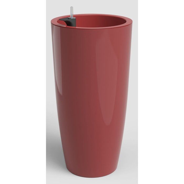Pot de fleur haut rond avec système auto-arrosage SANTONI SWS - Plastique - Rouge foncé - Ø33 x H65 cm - Int/Ext - ARTEVASI