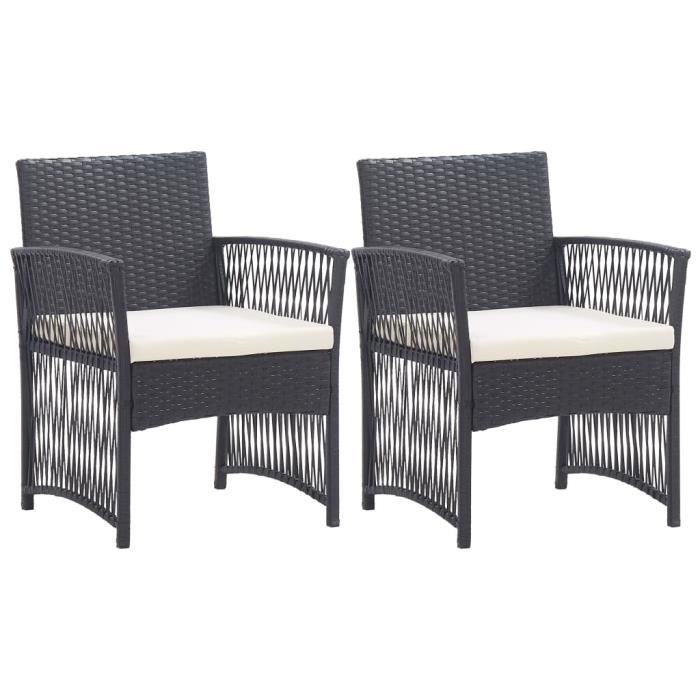 Hengl Fauteuils De Jardin Avec Coussins 2 Pcs Noir Resine Tressee Achat Vente Fauteuil Jardin Hengl Fauteuils De Jardin A Cdiscount