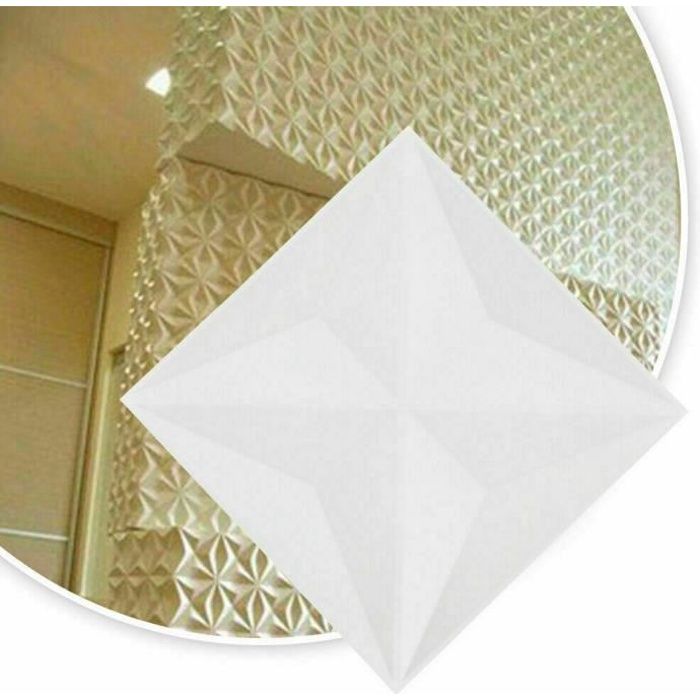 12 pièces Panneaux muraux en PVC Revêtement de tuiles déco 3D blanc 12\